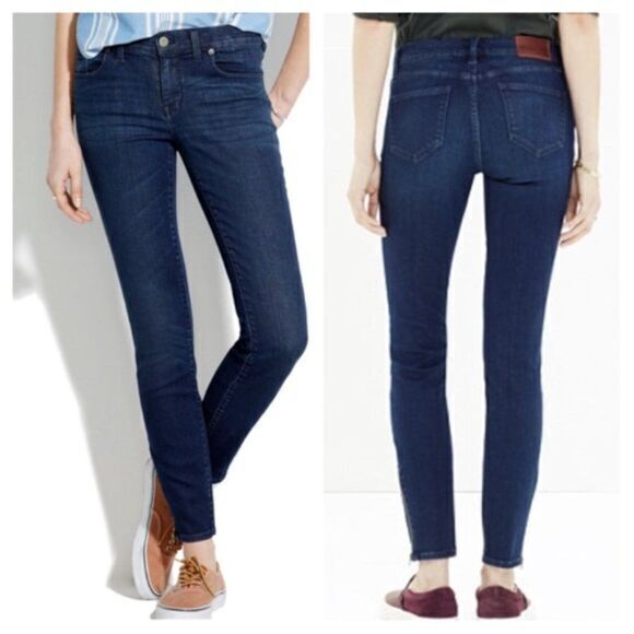 Madewell Womens Blue Solid‎ Skinny Skinny Stretch Denim Jeans Size 27 X 32 - Picture 1 of 6